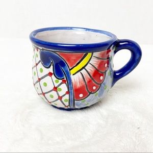 Glazed pottery mexico mug brightly colored